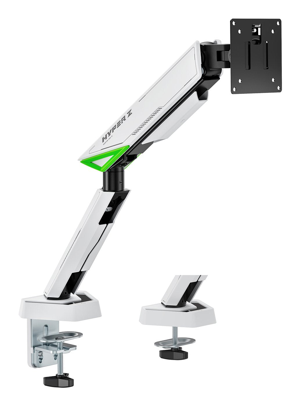 Aisens Soporte De Mesa Gaming Contrapeso Giratorio E Inclinable Para Monitor/Tv 16kg (3 Pivotes, 1 Brazo) De 17-49, Negro-Blanco