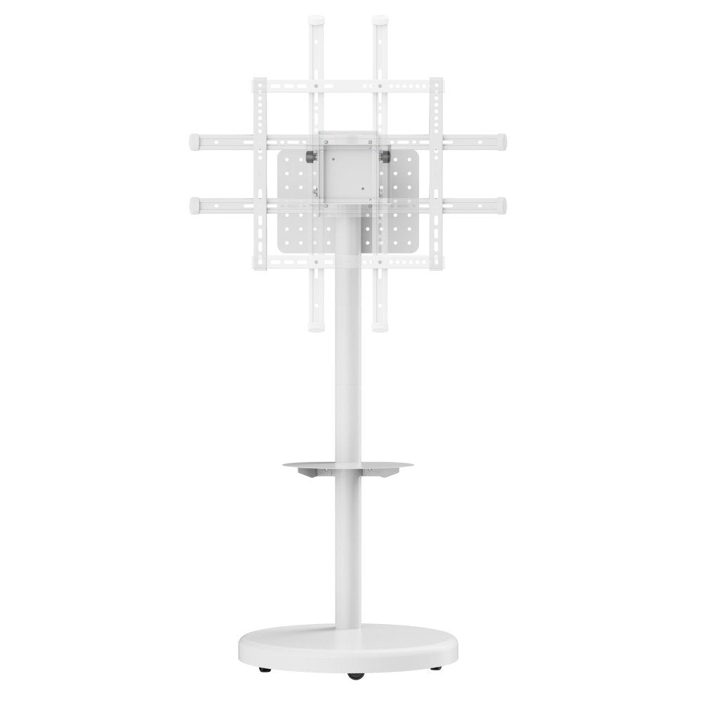 Techly Floor Stand With Trolley Shelf Lcd Led Plasma Tv 37inch-86" White