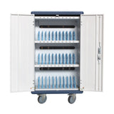 Techly I-Cabinet-30duty Carrito Y Armario De Dispositivo Portátil Carro De Gestión Y Carga Para Dispositivos Portátiles Blanco, Azul