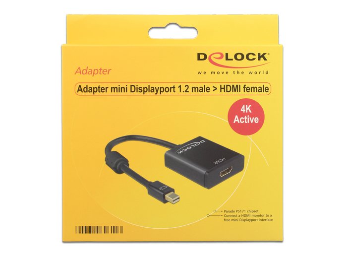 EAN 4043619626113 - DeLOCK 62611 adaptador de cable de vídeo 0,2 m Mini DisplayPort HDMI tipo A (Estándar) Negro imagen 1