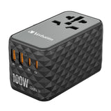 Cargador De Pared Universal Verbatim Uta-06 Gan Iii Toma De Corriente Universal 2xusb Tipo-C 2xusb 100w