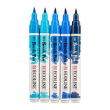 Talens Ecoline Rotuladores Brush Pen Punta Pincel Estuche De 5 Azul
