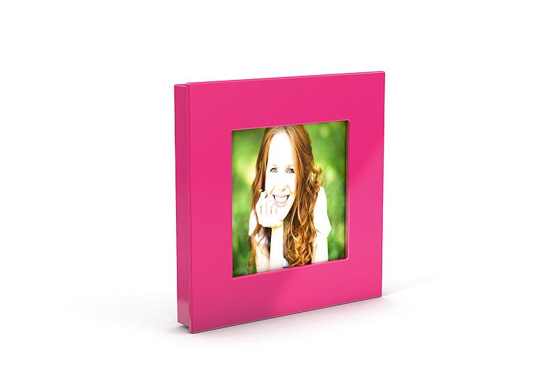 Novus Dahle 95553 Imán Mega Magnet Cuadrado Xl 7,5x7,5 Cm C/Portafoto Rosa