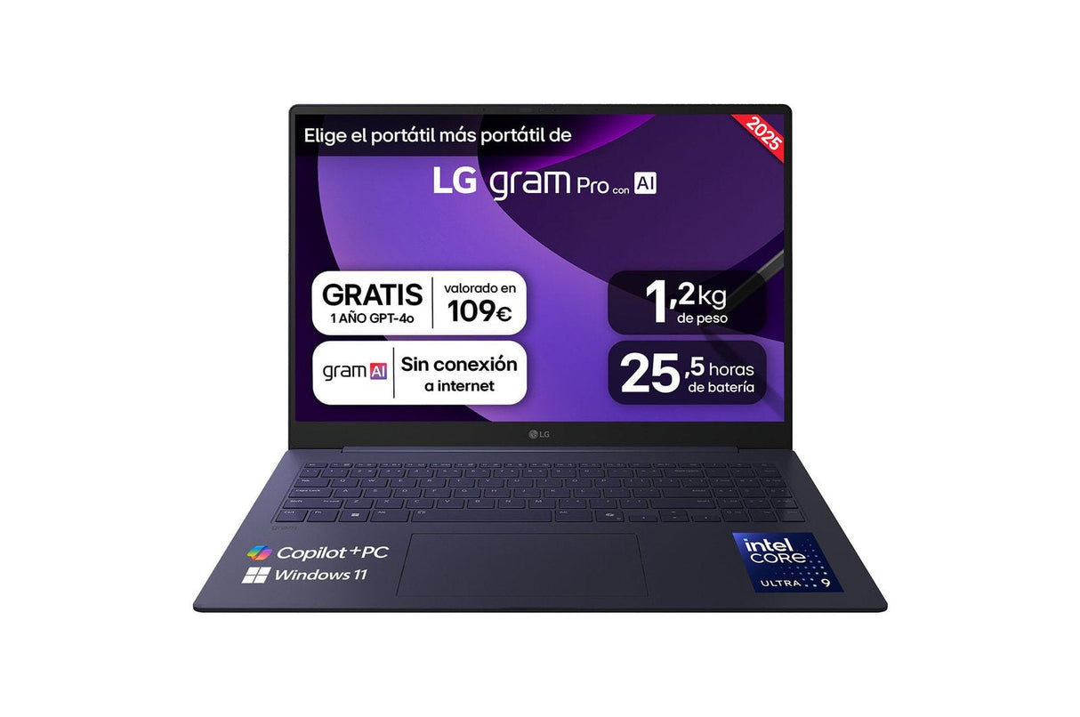 Portátil Lg Gram Pro 16z90ts G Intel Core Ultra 9 288v 48tops 32gb 1tb Ssd W11 16 "