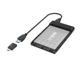 Hama Essential Carcasa Externa Para Ssd Y Hdd De 2.5" - Cable Usb-A De 50cm - Velocidad Hasta 5gbps - Adaptador Usb-C -