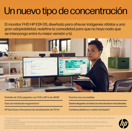 EAN 0196786300615 - HP E-Series E24 G5 FHD Monitor pantalla para PC 60,5 cm (23.8") 1920 x 1080 Pixeles Full HD LCD Plata, Ne imagen 9