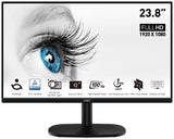 Monitor  Msi Pro Mp245vde, Led  23,8 "Negro, Fullhd, Va, Adaptive Sync, Hdmi, Vga, Panel 100hz 9s6-3pc0cm-003