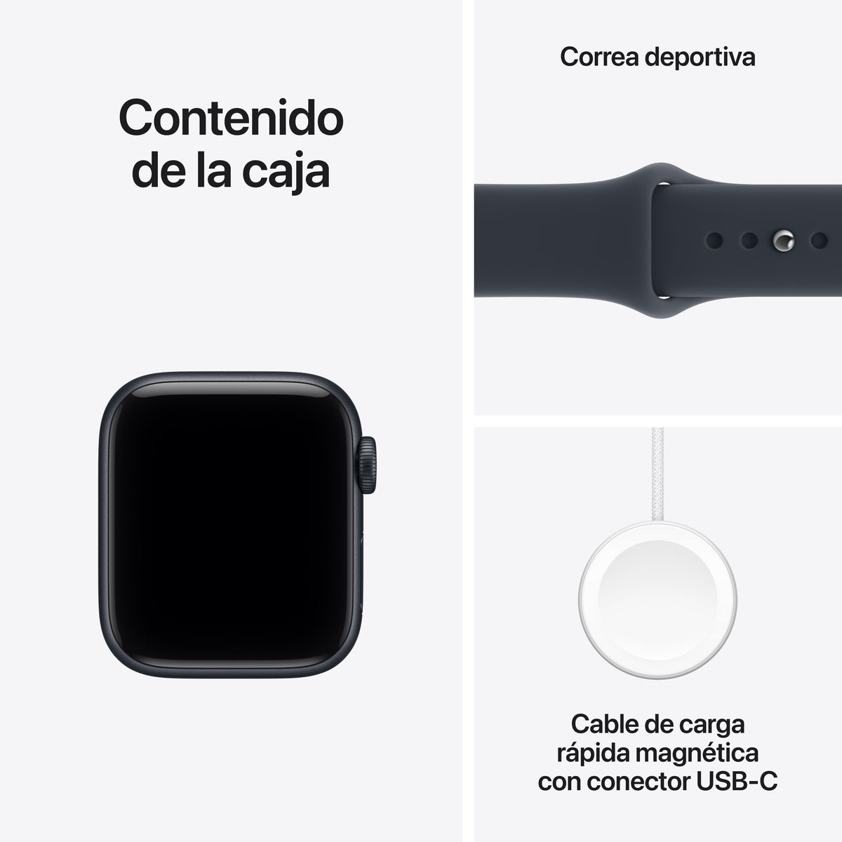 Apple Watch Se3 Gps 40mm Caja De Aluminio Medianoche Correa Deportiva Azul Marino S M
