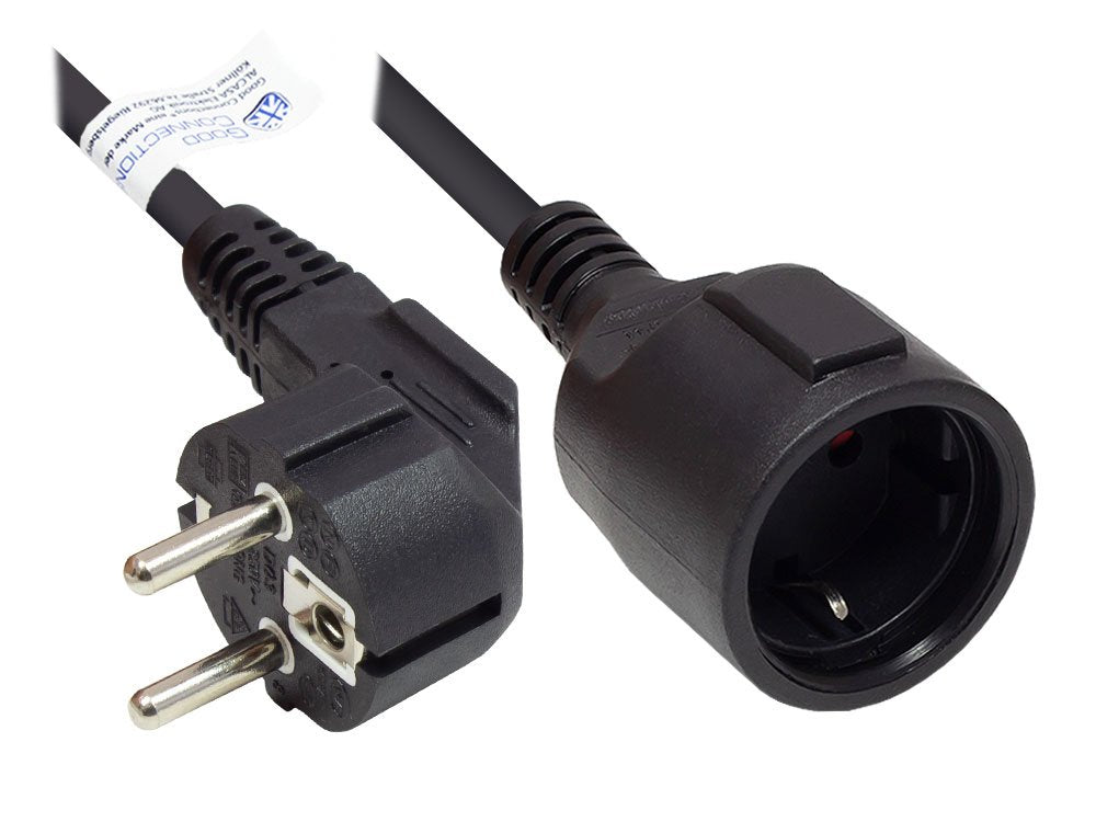 Good Connections Schutzkontakt Verlängerung Schwarz 5m