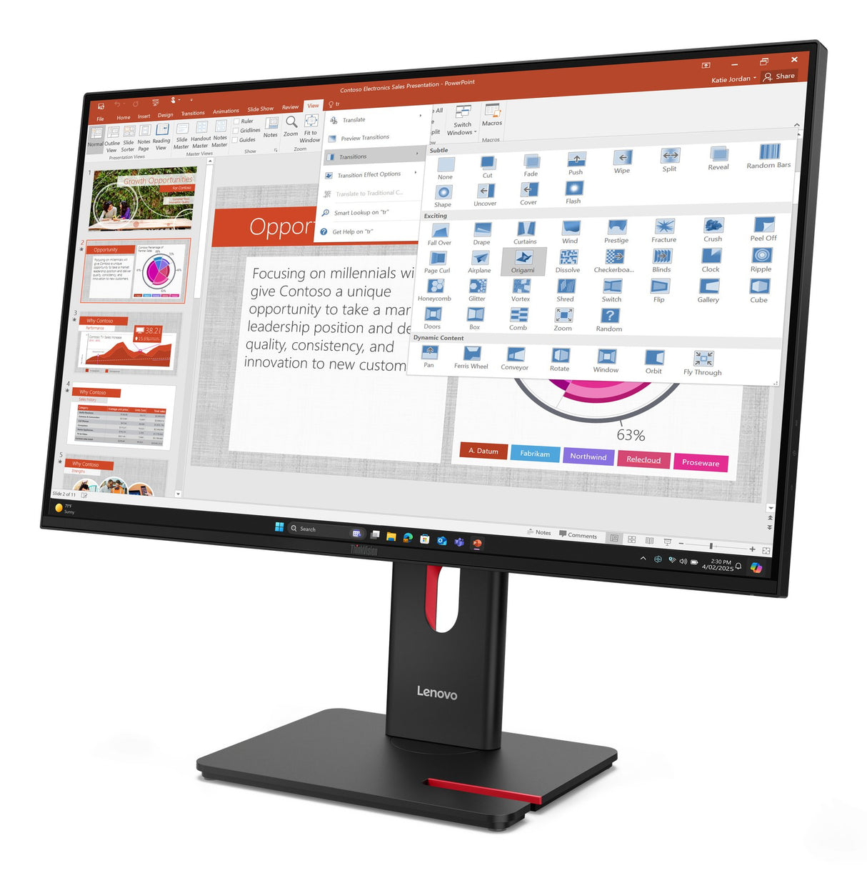EAN 0198155817373 - Lenovo ThinkVision T27-40 pantalla para PC 68,6 cm (27") 1920 x 1080 Pixeles Full HD LED Negro imagen 3