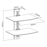 Soporte De Pared Inline, Para Dvd, Bluray, Sat-Receiver, Máx. 8 Kg, Negro