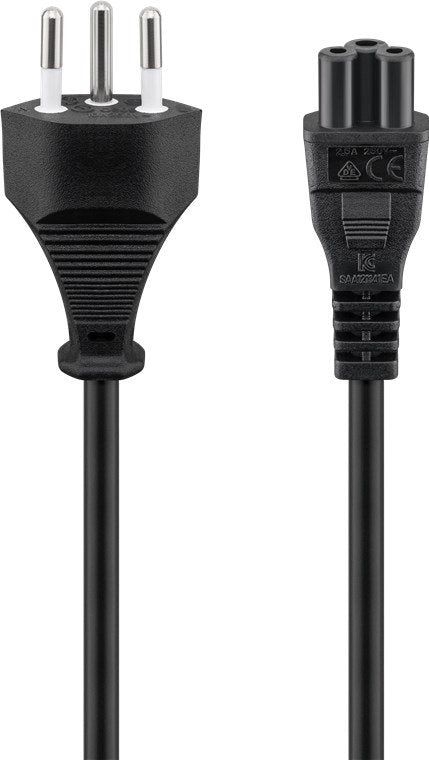 Cable De Alimentación De Goobay Ch Tipo J> C5 Negro, 1.8 Metros 93960