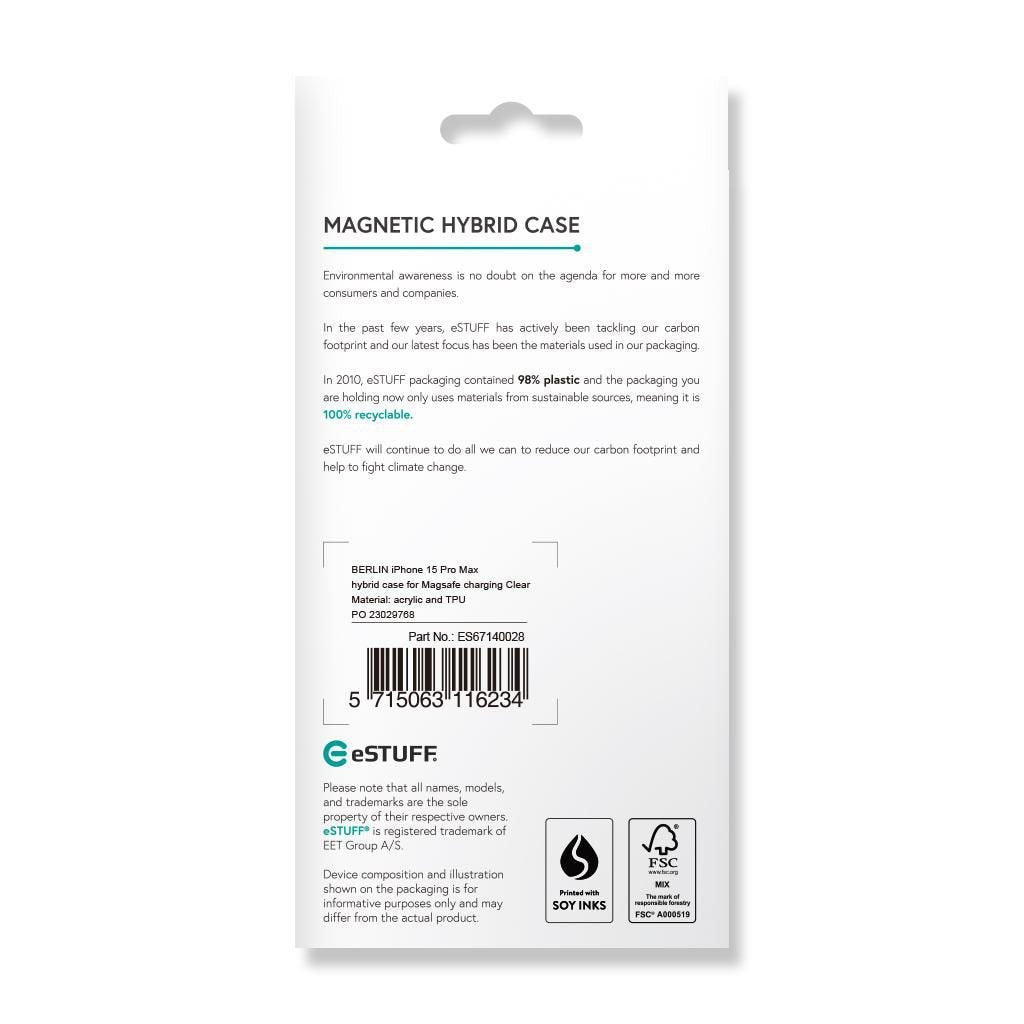 Berlin Iphone 15 Pro Max - Hybrid Case For Magsafe - Charging Clear Acrylic And Tpu