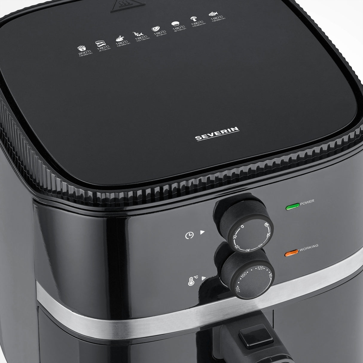 Severin Fr 2452 Freidora Sencillo 4,3 L Independiente 1500 W Freidora De Aire Caliente Negro, Plata