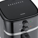 Severin Fr 2452 Freidora Sencillo 4,3 L Independiente 1500 W Freidora De Aire Caliente Negro, Plata