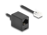 Delock Telefoncable   Spiralcable Rj11 Stecker Zu Rj45 Buchse Schwarz 10 M