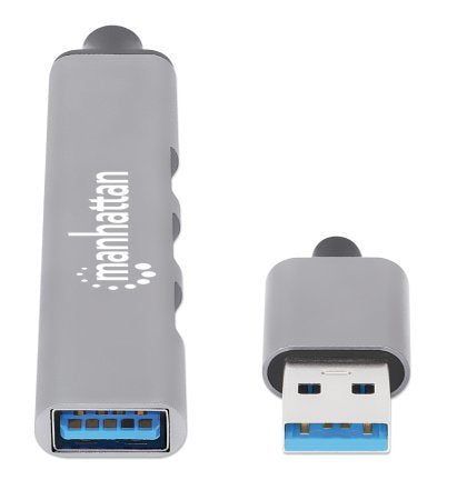 EAN 766623168427 - Manhattan 168427 hub de interfaz USB 3.2 Gen 1 (3.1 Gen 1) Type-A 5000 Mbit/s Gris imagen 2