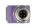 Delock M12 Adapter D-Kodiert 4 Pin Stecker Zu Rj45 Buchse Cat.5e Mit Befestigungsloch 90° Gewinkelt Violett