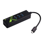 Techly Idata Usb-Etgiga-3c2 Tarjeta De Red/Adaptador Usb-C A Rj45 Gigabit, Hub 3x Usb 3.0