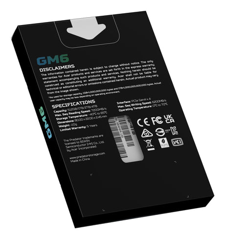 EAN 6955914639744 - Predator GM6-2TB M.2 PCI Express 4.0 NVMe SLC imagen 10