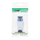 Adaptador Snap-In Keystone De Fibra Óptica Inline Blanco, Símplex Sc/Sc, Sm, Azul, Funda De Cerámica