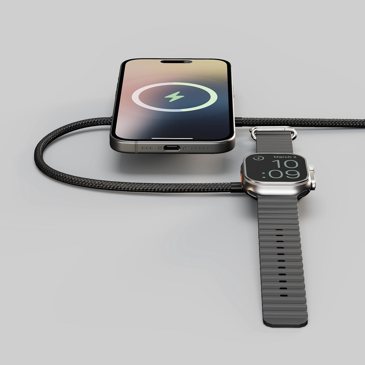 Zens Charging Cable Pro 2 Aluminum - Qi2   Apple Watch - Black