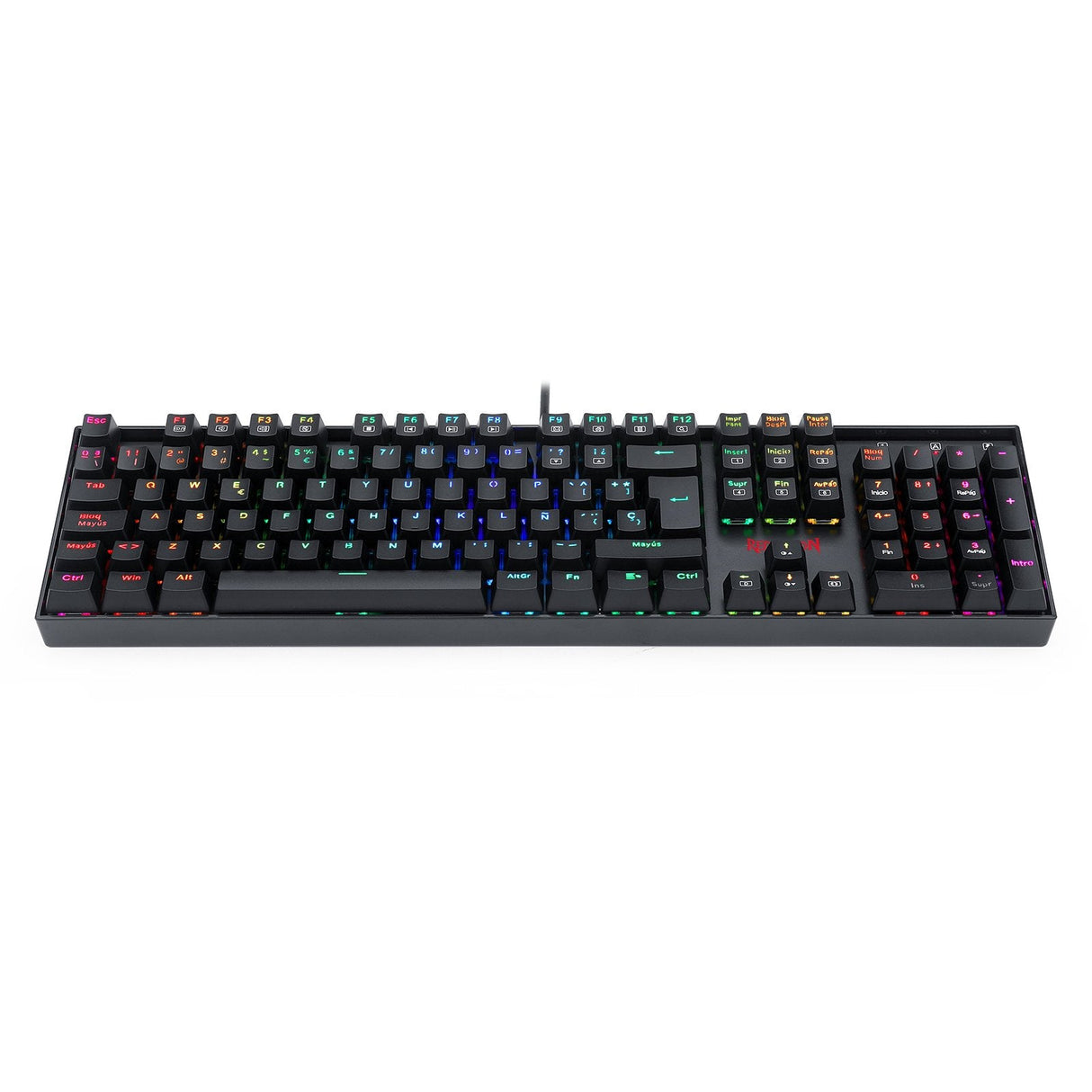 Redragon Mitra Teclado Mecánico Gaming Switch Rojo Rgb Español España Negro