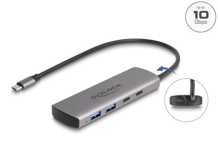EAN 4043619642991 - DeLOCK 64299 hub de interfaz USB 3.2 Gen 1 (3.1 Gen 1) Type-C 10000 Mbit/s Gris imagen 1