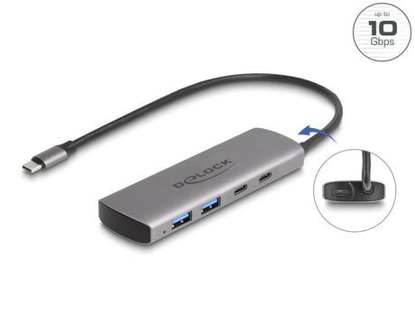 EAN 4043619642991 - DeLOCK 64299 hub de interfaz USB 3.2 Gen 1 (3.1 Gen 1) Type-C 10000 Mbit/s Gris imagen 1