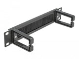 Delock 10" Barra Escobilla Gestión Cable Con 2 Soportes 1 U Negro