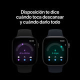 Apple Watch Series 12 (2026) Gps 42mm Caja De Aluminio Gris Espacial Correa Deportiva Azul Marino Talla M L Siri Ai