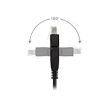 Cable De Red Inline 180° S/Ftp Pimf Cat.6a 500mhz Libre De Halógenos Cobre Negro 1m