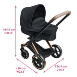 Simba-Dickie Mon Grand Poupon 36-42cm Cybex Puppenwagen (Negro/Roségold) 9000142070