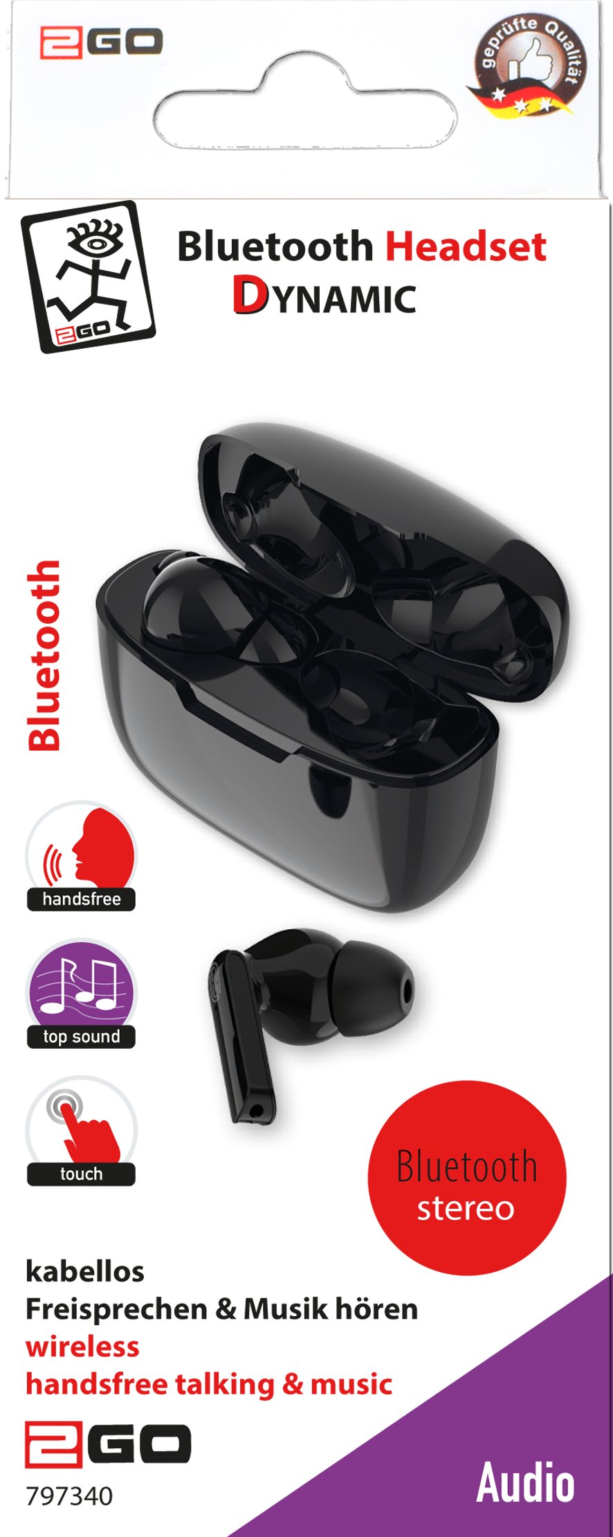 2go Bluetooth Auriculares "Tws Dynamic" - Negro