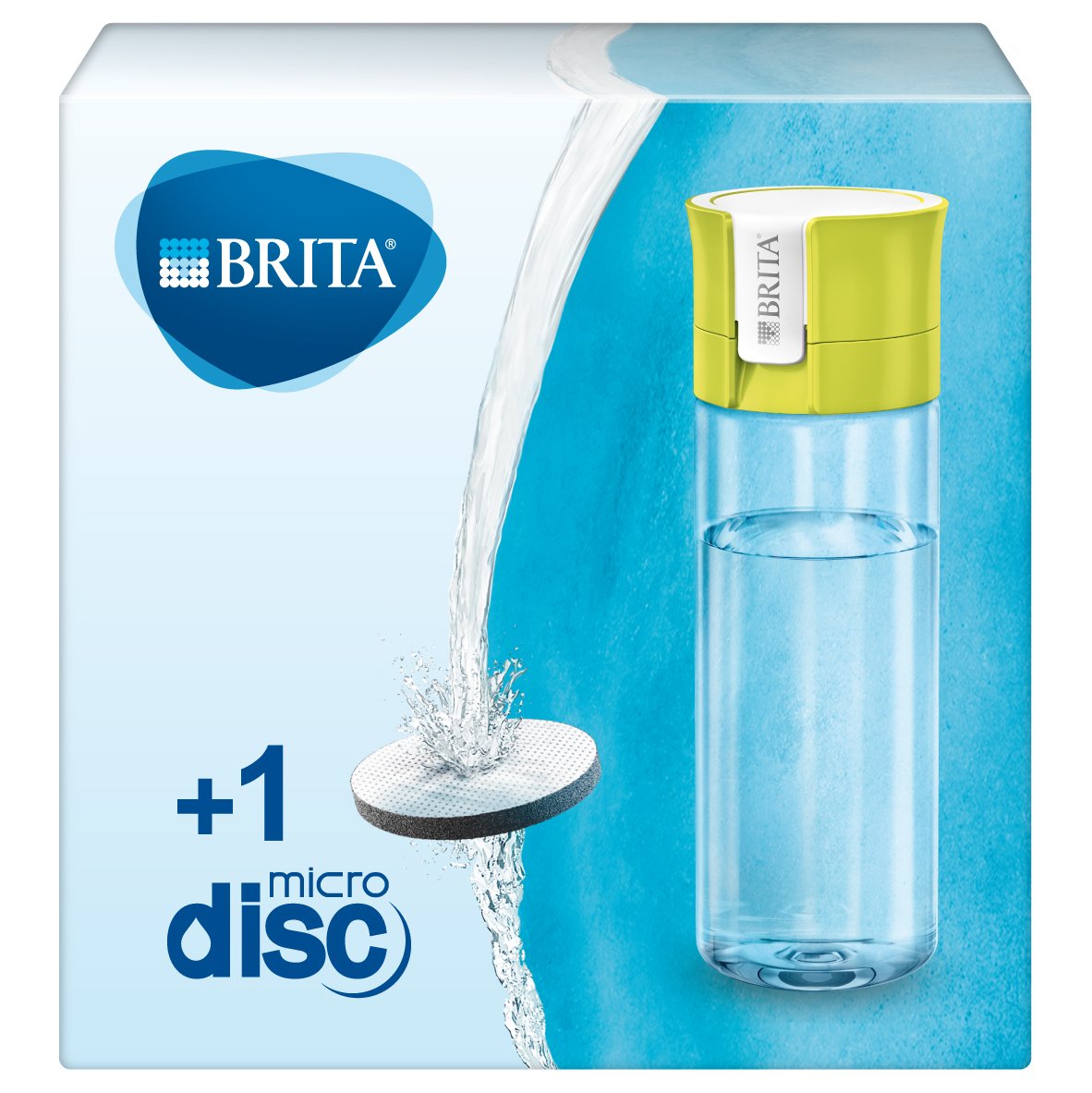 Brita Fill&Go Bottle Filtr Lime Botella Con Filtro De Agua Cal, Transparente
