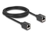 Delock Netzwerk Verlängerungscable Kupplung Rj45 Buchse Zu Rj45 Buchse Cat.6a S Ftp 2 M Schwarz