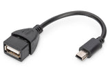 Cable Usb 2.0 Tipo Mini Usb A-H Otg 0.15m