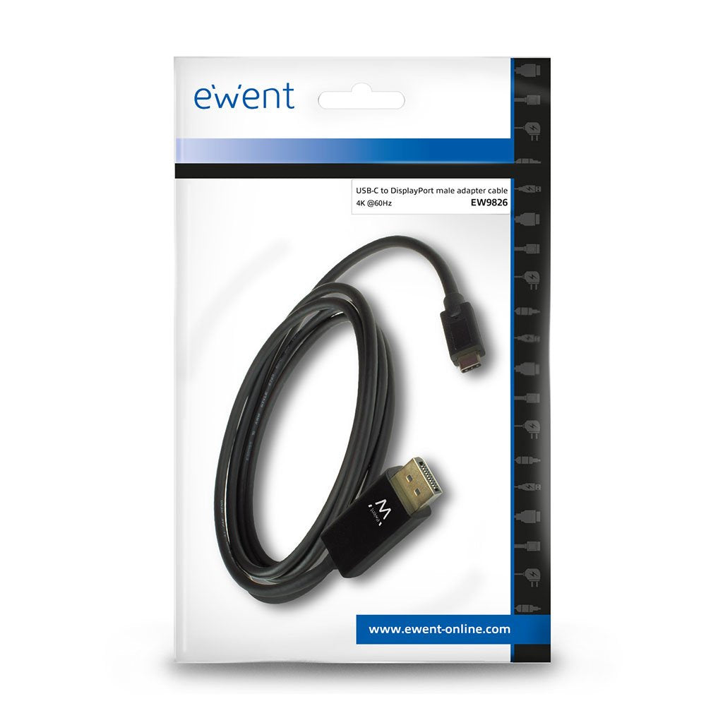 Cable Ewent Usb-C-Displayport 4k 60hz 2m Negro