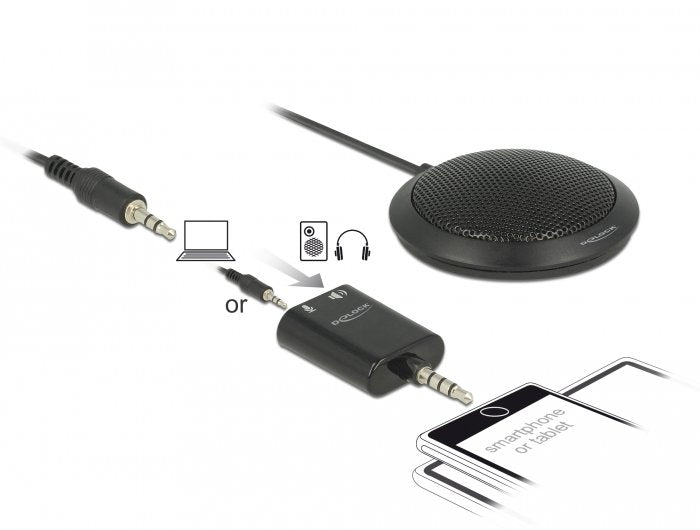 Delock 65873 Micrófono De Superficie Para Mesa Negro