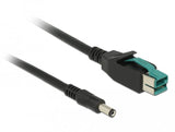 Delock 85498 Cable Poweredusb Macho 12 V > Dc 5,5 X 2,1 Mm, Macho De 2 M Para Impresoras Y Terminales De Punto De Venta