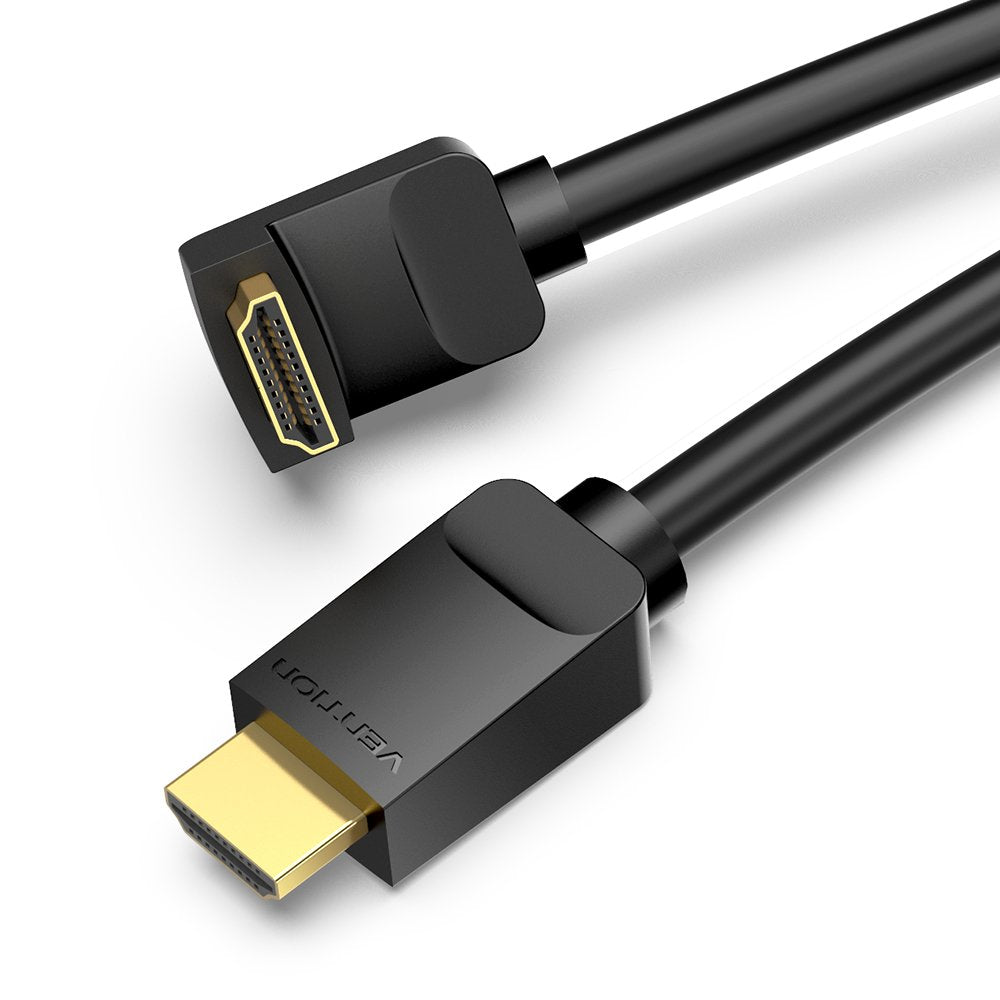 Cable Hdmi 2.0 4k Acodado Vention Aaqbh Hdmi Macho Hdmi Macho 2m Negro