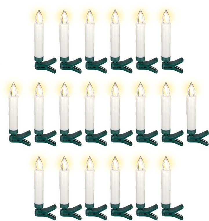 Kit 20 Velas Control Remoto Blancas Pinza Arbol