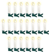 Kit 20 Velas Control Remoto Blancas Pinza Arbol