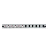 Efb Bestckte 12 Port Frontblende Mit 6 X Lc Duplex Kupplung Os2 Vertikal, Grau