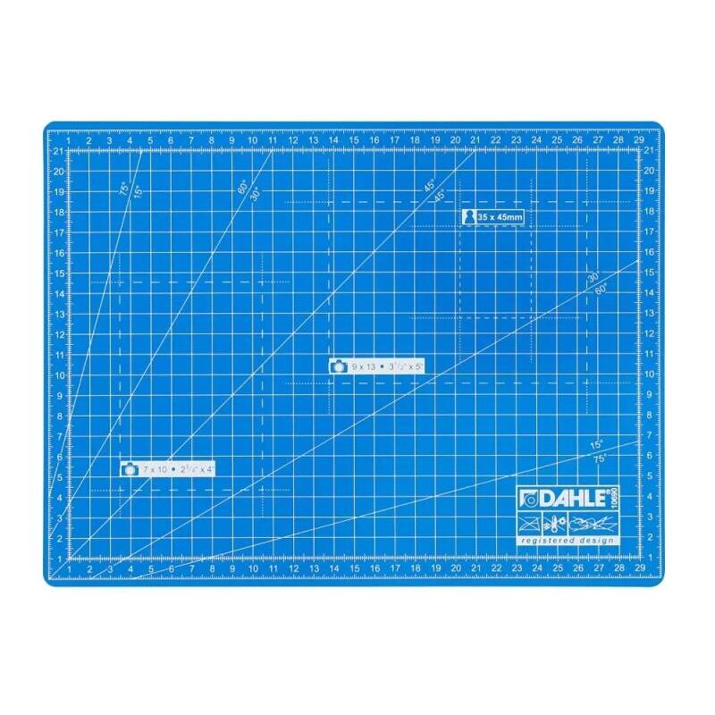 Dahle 10690 Plancha De Corte A4 22x30cm - 5 Capas Con Nucleo Resistente Al Corte - Lineas De Orientacion - Azul