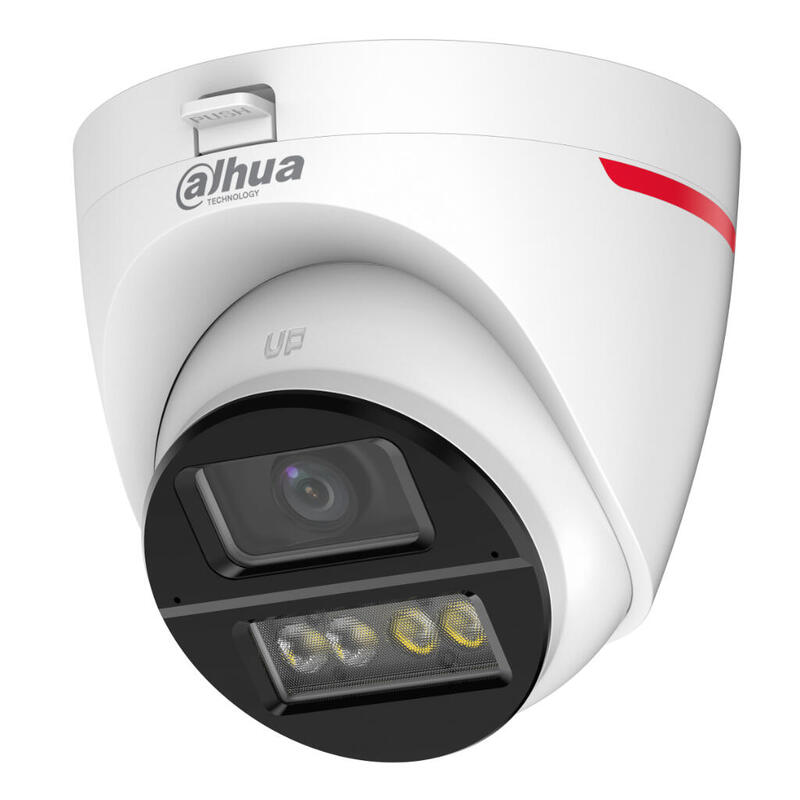 Dahua Hac-Hdw1249x-Il-A-Pro Minidomo Hdcvi 4en1 Wizcolor Pro H265 2m Wdr130db Iluminación Dual Led50m/Ir50m 2.8mm Ip67 Dualmic
