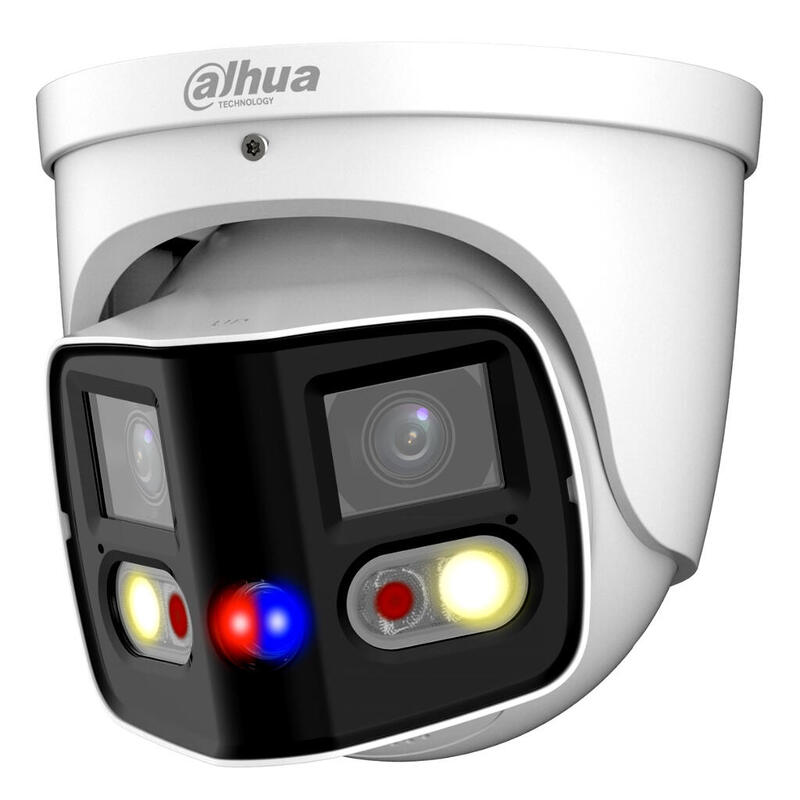 Dahua Ipc-Pdw3849-A180-As-Pv Domo Ip H265 2x4m Tioc Dual-Lens Splicing Full Color Wdr Starlight Led25m/Ir20m 2.8mm Ip67 Poe Sd Audio Mic E/S Ai