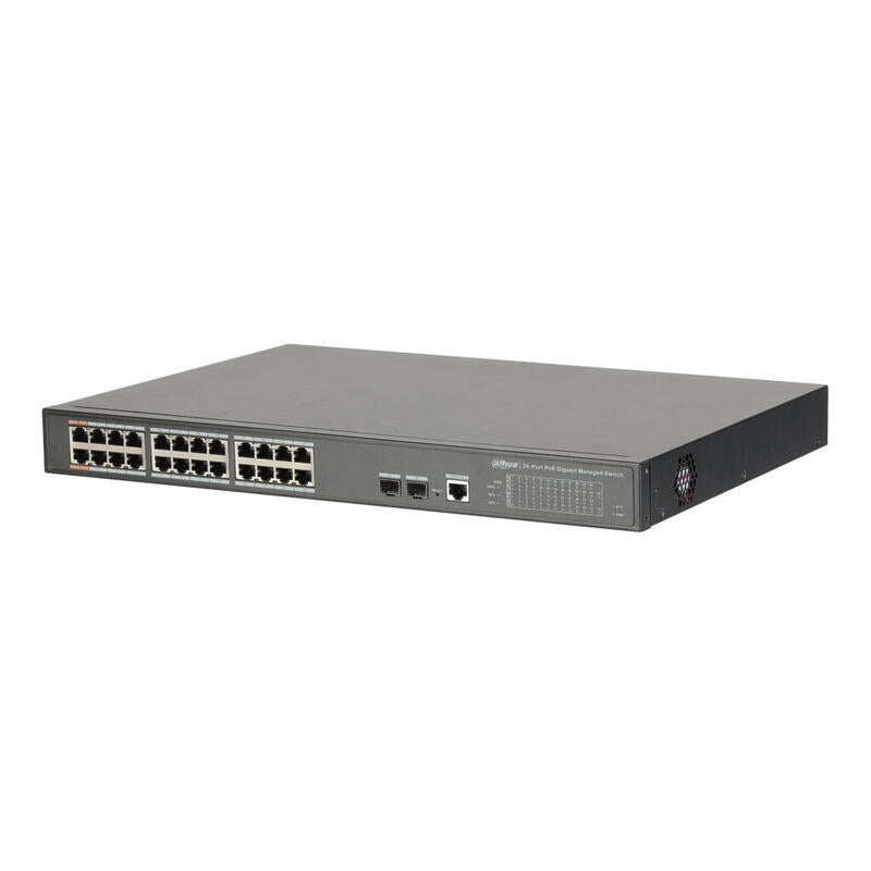 Dahua Pfs4226-24gt-360 Switch Poe 24 Puertos 10/100/1000 + 2 Uplink Gigabit Sfp 360w 802.3at Manejable Layer2