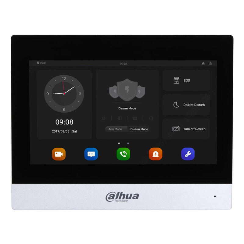 Dahua Vth8a21kms-W Monitor Interior 7" De Superficie Para Videoportero Ip Wifi Poe Sd 6e 1s Alarma Negro