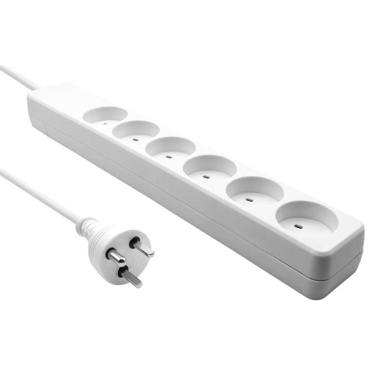 Danish It Power Strip 6-Way  0.5m White